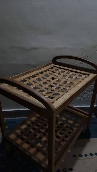 food serving wooden trolly 2