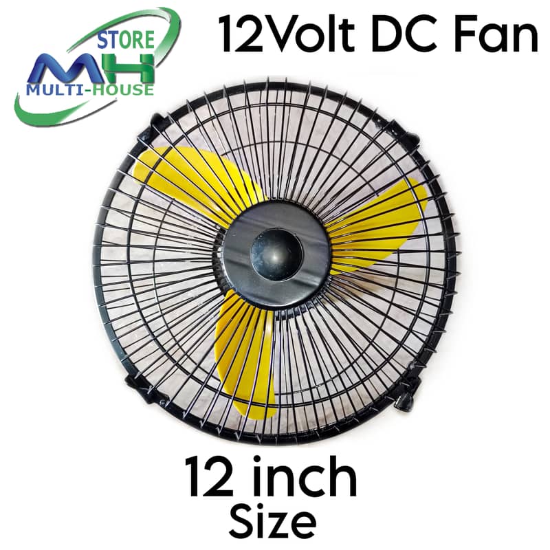 DC 12Volt Fan, Fan Size 12", High-Speed Wind,Solar/Battery Working, 1