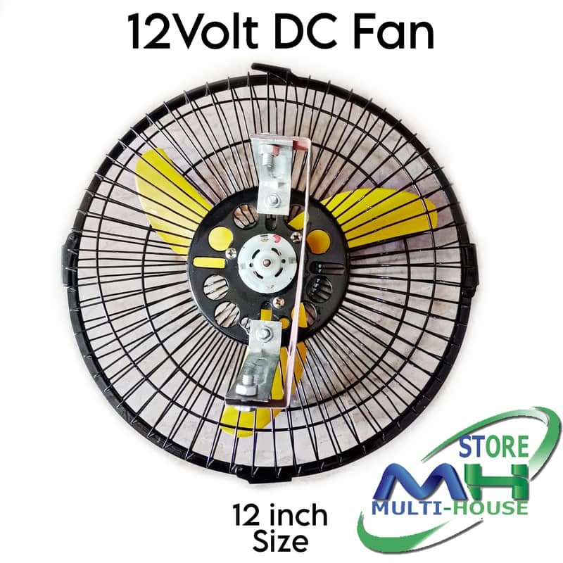 DC 12Volt Fan, Fan Size 12", High-Speed Wind,Solar/Battery Working, 2