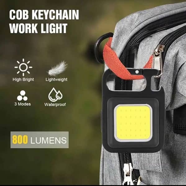 Mini led flashlight work light rechargeable glare COB keychain light 1