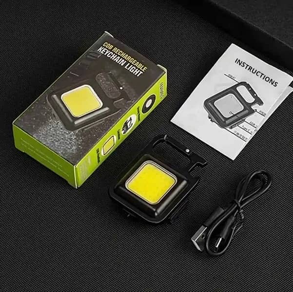 Mini led flashlight work light rechargeable glare COB keychain light 3