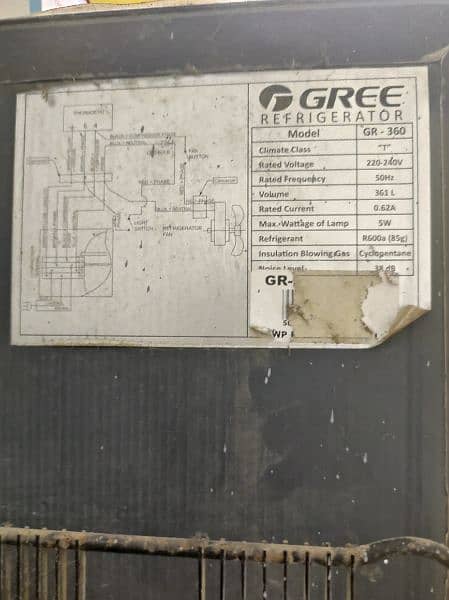 gree refrigerator model GR360G contact O311O2831OO 1