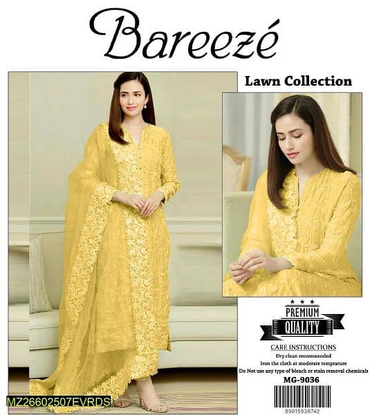 •  Fabric: Lawn
•  Pattern: Embroidered
• womens • free delivery 1