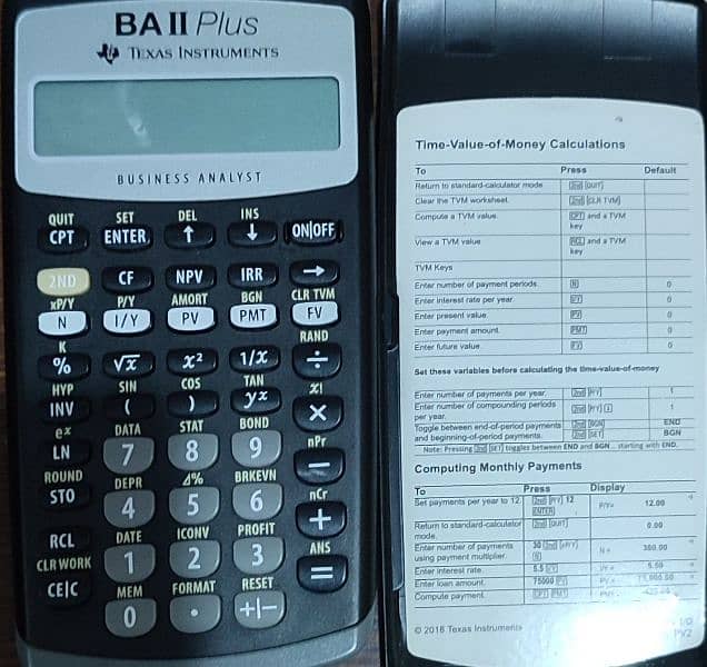 texa instrument financial calculator BA 2 plus neat & clean no issue 2