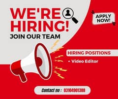 Basic Video Editor Required. Office based only.