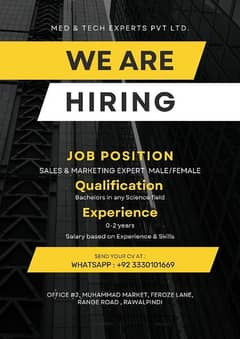 Need Male/female experienced medical rap sales expert