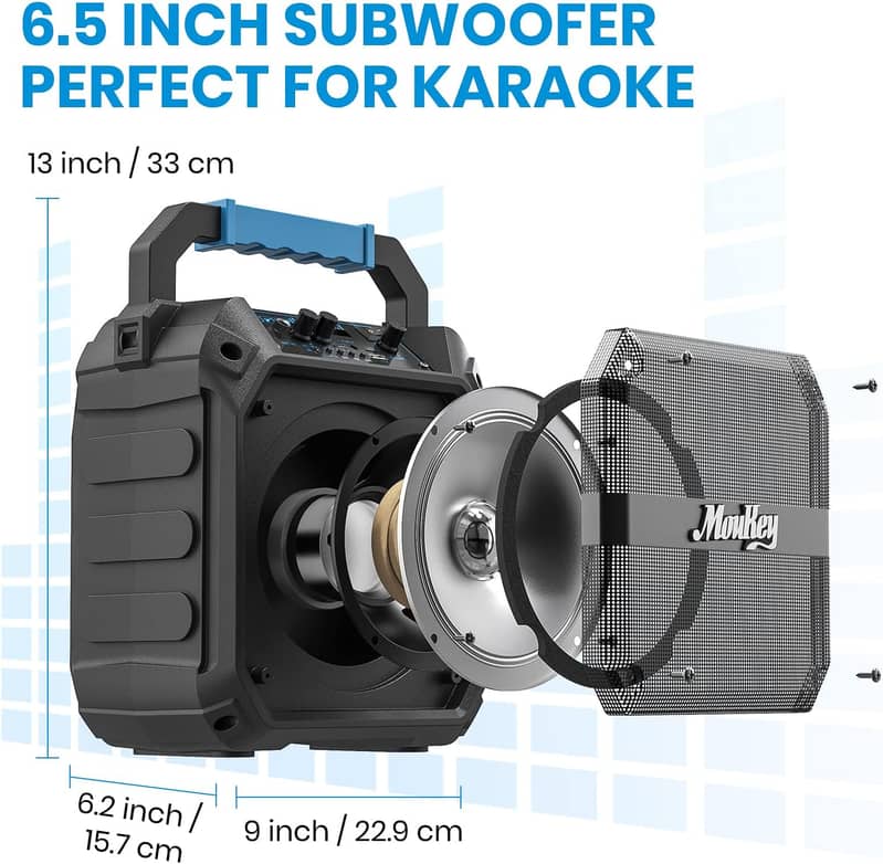 Bluetooth Karaoke Speaker - 6.5 in, Portable A463 1