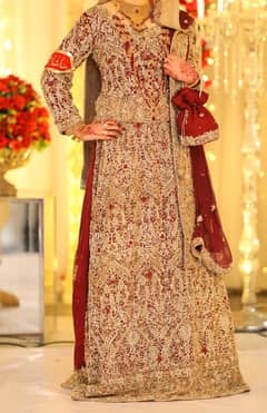 Bridal dress Barat lahnga  with cancan and pouch one time used 0