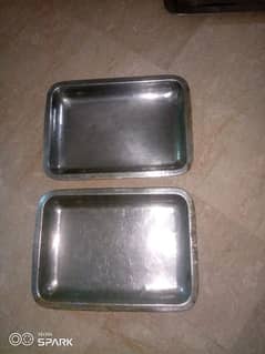 small steel dishes