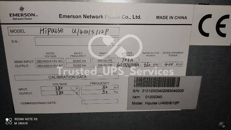 Emerson HiPuls  U400  | 400kVA / 360kW |  3 Phase UPS,  New Condition. 1