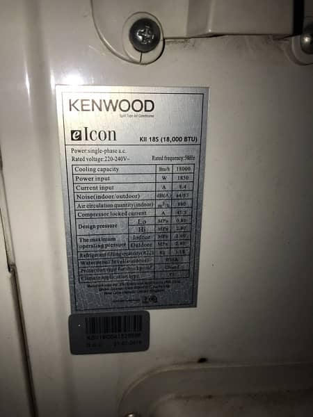 kenwood 1.5 ton split AC 10