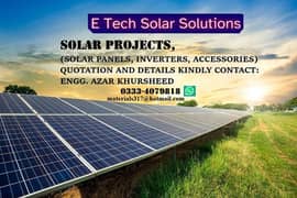 E TECH SOLAR SOLUTIONS

solar system, panel,  inverter,  accessories