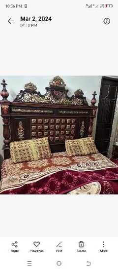 bed with side tables and dressing. . . .
