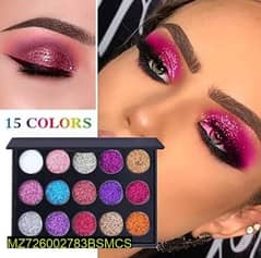 Shimmer eye shadow with beauty blender