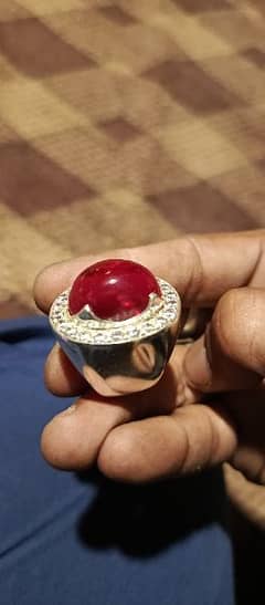 Anari Yaqoot Pure Chandi Ring