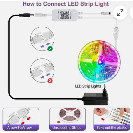 LED Strip, Bluetooth RGB LED Streifen, Farbwechsel A827 1