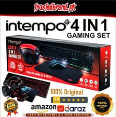 Intempo Quest 4-in-1 Gaming Set | Mouse, Keyboard, Headset, Mousemat