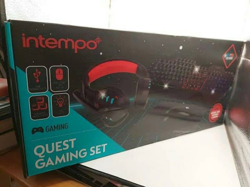 Intempo Quest 4-in-1 Gaming Set | Mouse, Keyboard, Headset, Mousemat 2