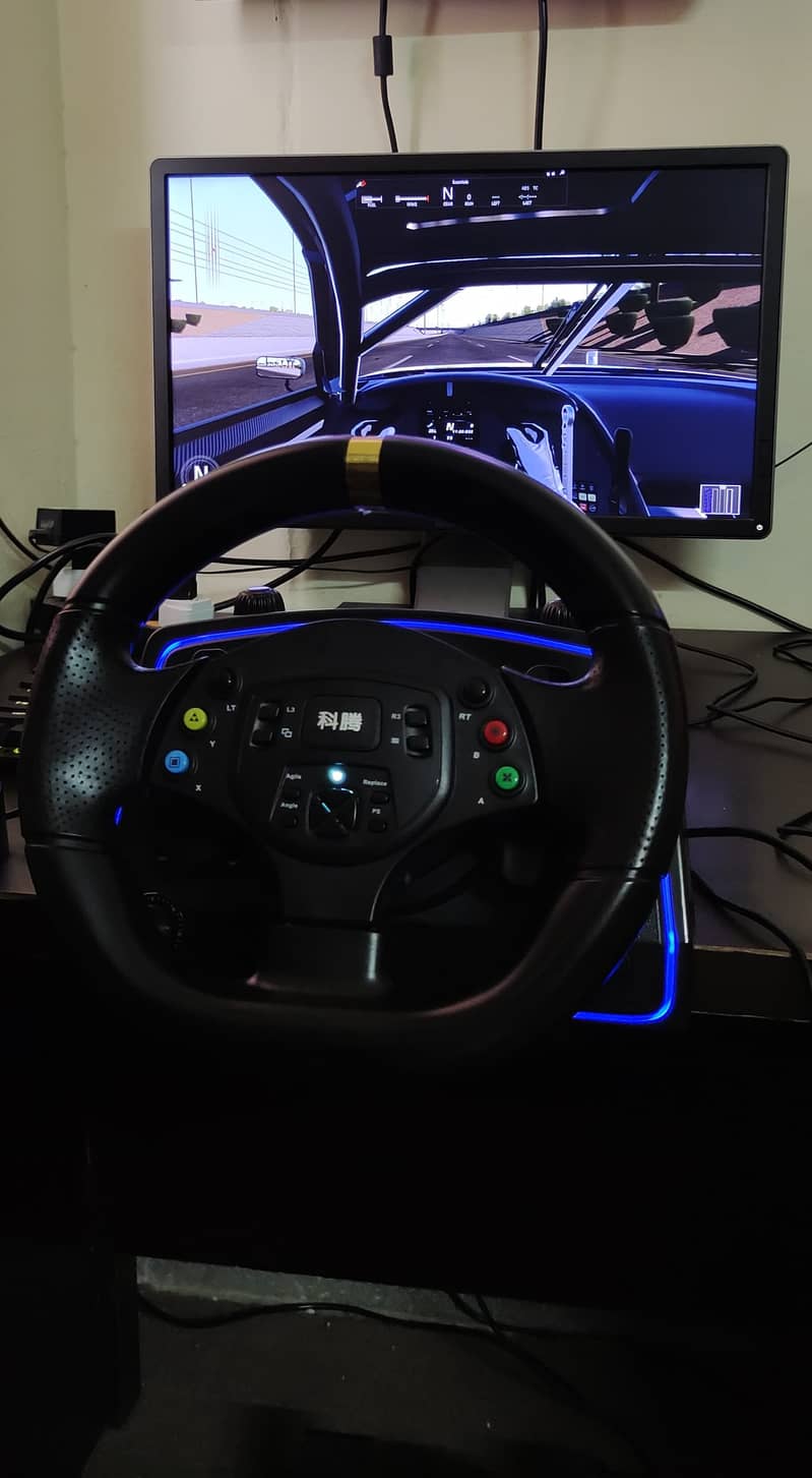 Gaming Steering Wheel with Manual Shifter & Speakers, Beats PXN V9 4