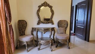 sheesham wooden chair table and console