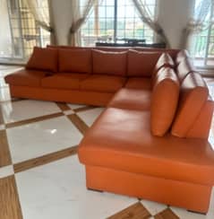 Leatherite sofa 7 seater bright color