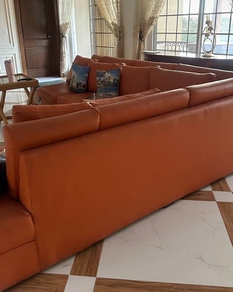 Leatherite sofa 7 seater bright color 3