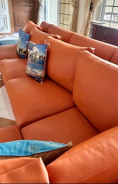 Leatherite sofa 7 seater bright color 5