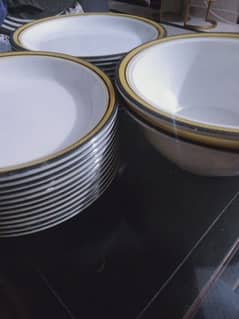 plastic and glass plates and bowls sets