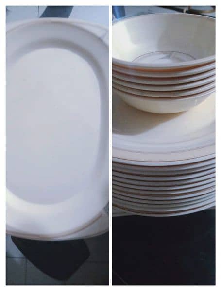 plastic and glass plates and bowls sets 5