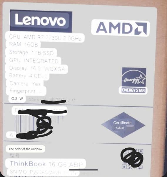 Exclusive Lenovo ThinkBook 16 G6 ABP-16"-AMD Ryzen 7 - 7730U 3