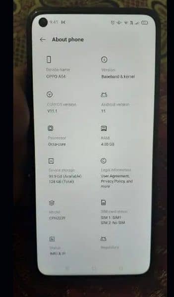 oppo A54 4/128 10 by 9 condition 3