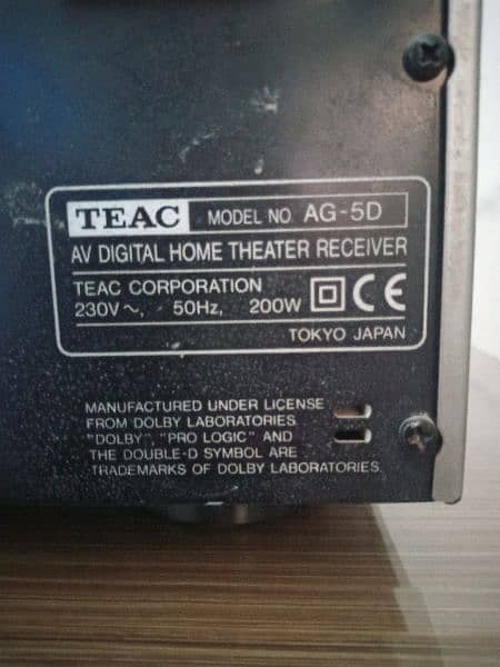 TEAC Av DIGITAL Home Theater Receiver AG- 5D 2