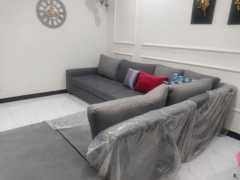 brand new L shape sofa with ottoman 1