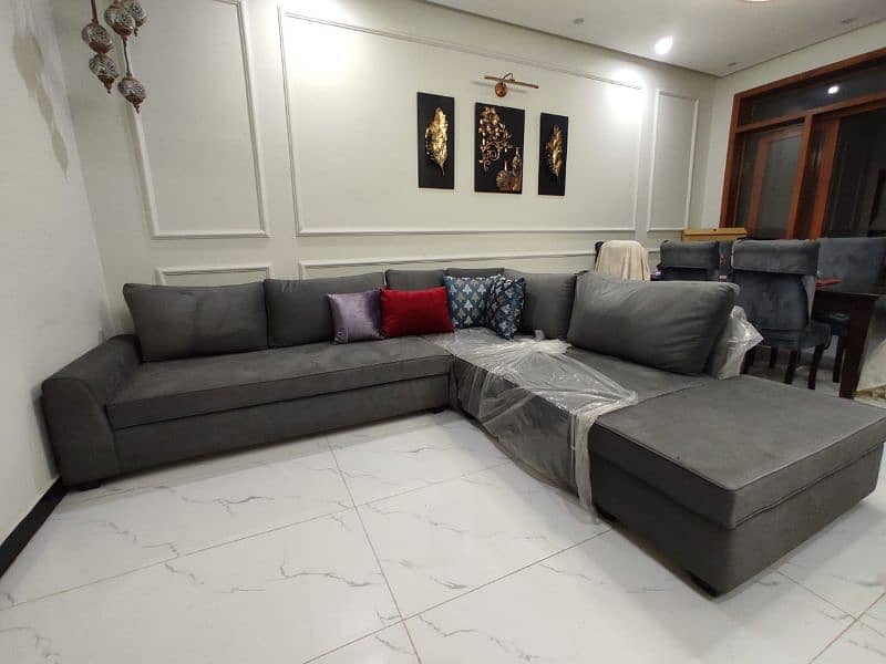 brand new L shape sofa with ottoman 3