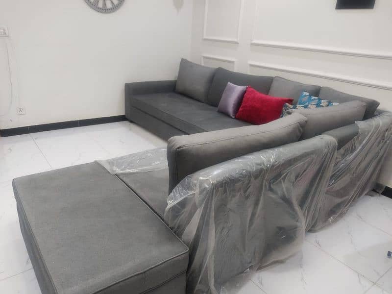 brand new L shape sofa with ottoman 4
