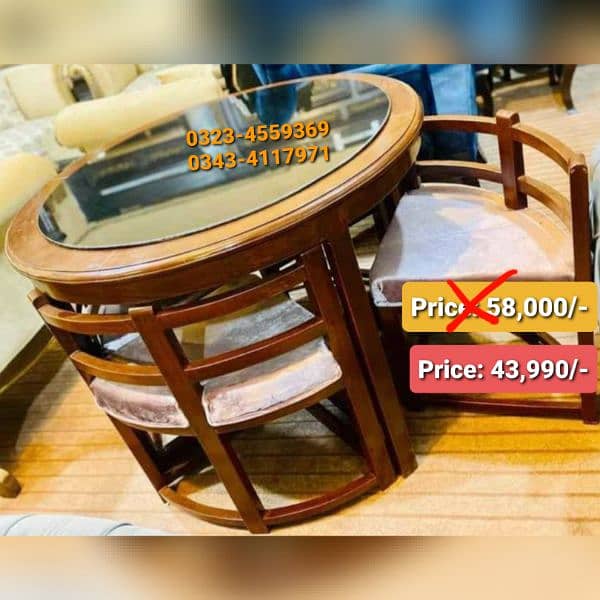 Smart dining table/round dining table/4 chair/6 chair/dining table 3