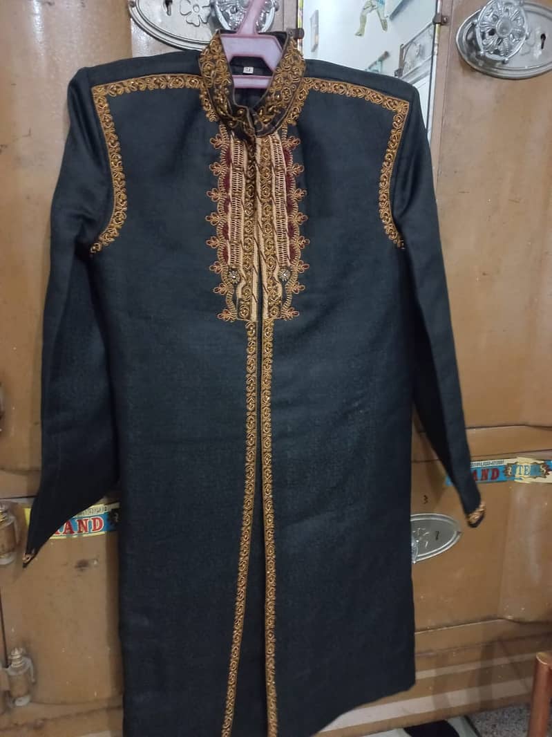 sharwani black colour In Good Condition (Large) 2