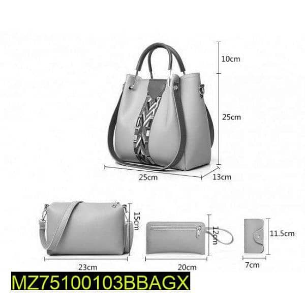 Women's pu 4 pcs women faux leather handbags 2