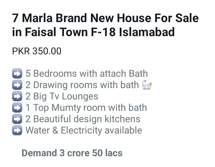 8 Marla Residential House available for sale in Sactor Faisal town A block Islamabad 9