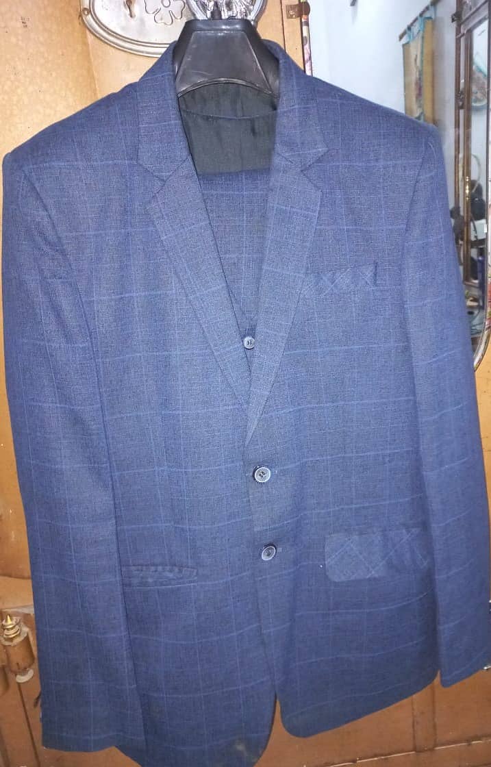 pent coat blue check in good Condition 2