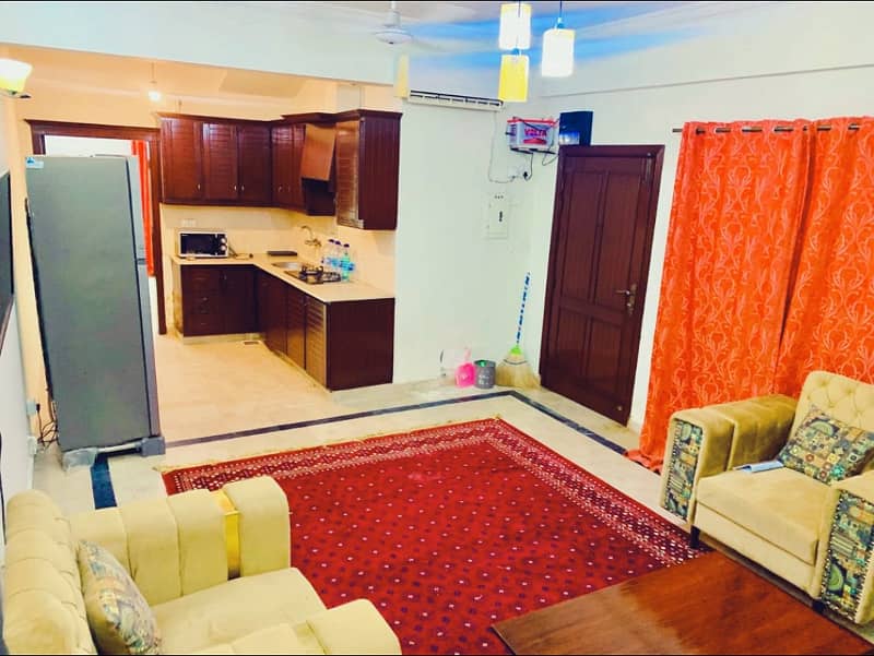 F-11 Markaz 1 Bedroom with Attached Bathroom Tv Lounge Kitchen Car Parking Apartment Available For Sale Investor Price 9