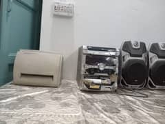 LG Fanfare karoke music system and AKAI speakers