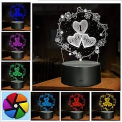 Multi Color 3D heart lamp
