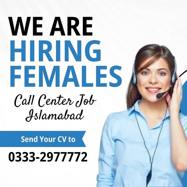 Urgent call center Job for Females only 0