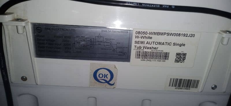 PEL Washing Machine
PWMS - 8050 Semi-Auto Single Tub Jumbo Size 12kg 3