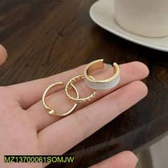3pic oAlloy gold plated Dainty Plain Rings set 0
