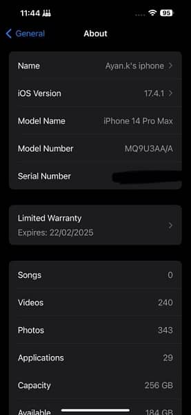 Iphone 14 pro max 256gb space black NON PTA 4