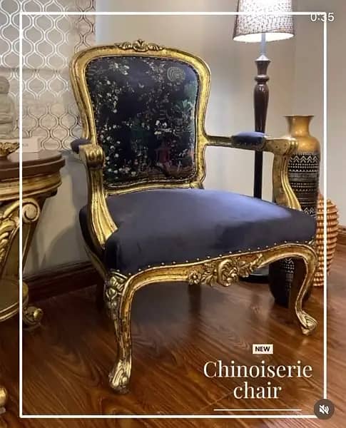 Chair / Bedroom Chair / Chinoiserie printed chairs 1