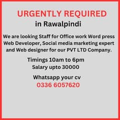 Urgently Required Staff For Web developing | Digital Marketing