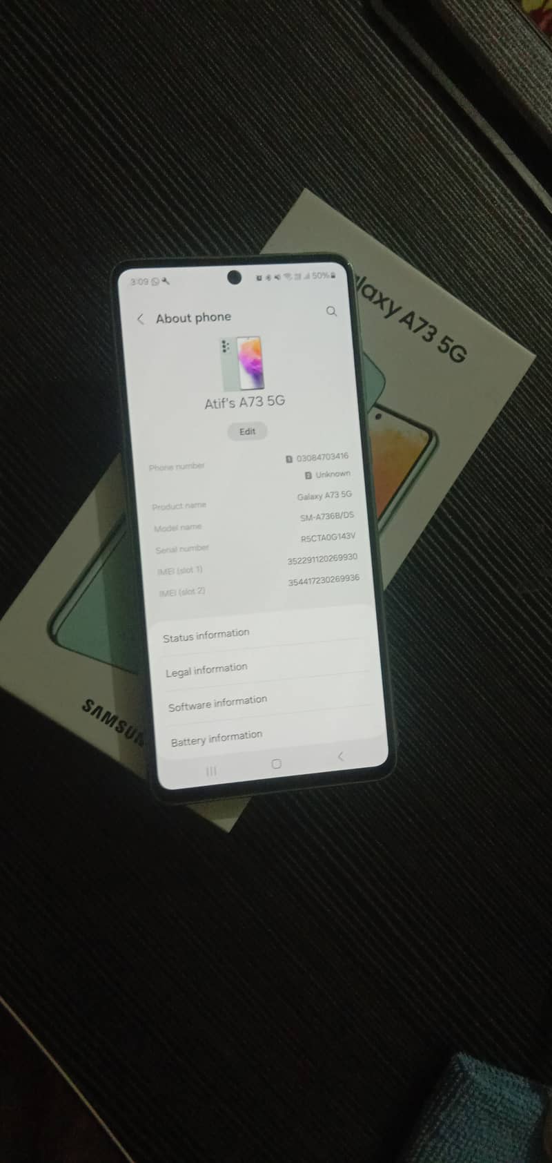 Samsung A73 5G Complete Box PTA Approved 10/10 2